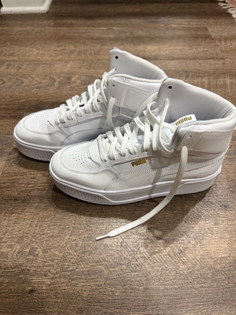Women’s Puma White High-Top Sneakers Size 10